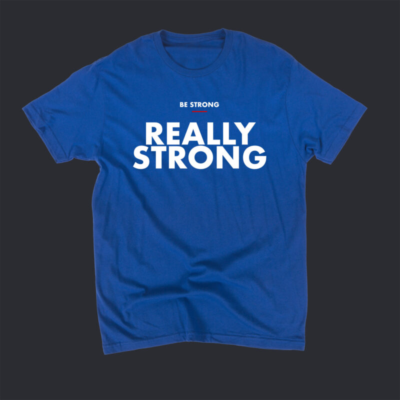be strong blue t-shirt mockup