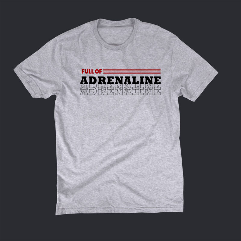 adrenaline gray t-shirt mockup