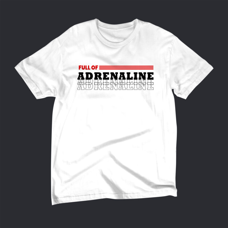 adrenaline white t-shirt mockup